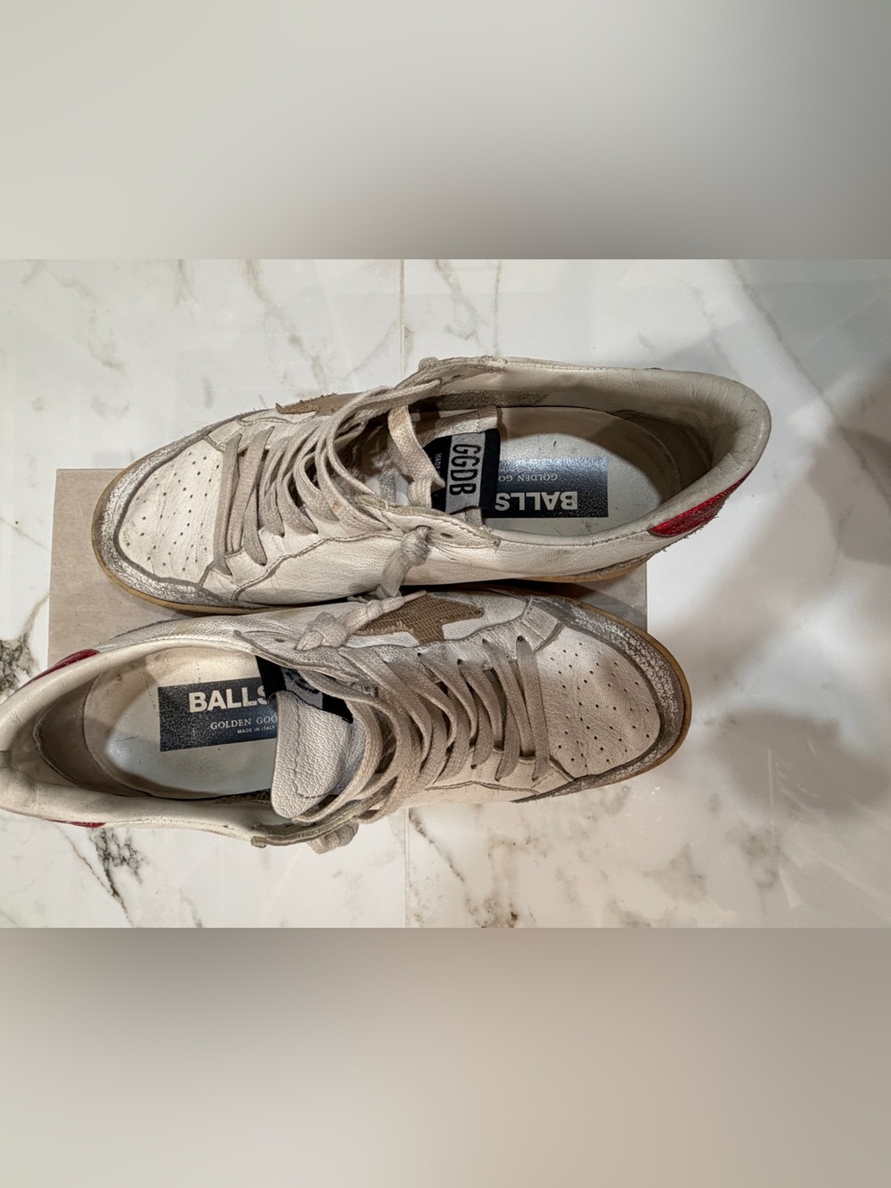 Golden Goose Ball Star - size 38- White Leather Low-Top Sneakers